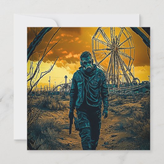 Vergnügungspark Feiertagskarte (Vorderseite)