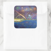 Vergnügungspark Fireworks Roller Untersetzer Stick Quadratischer Aufkleber (Tasche)