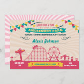Vergnügungspark Funfair Karneval Geburtstag Einlad Einladung (Vorne/Hinten)