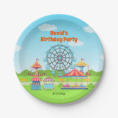Vergnügungspark Funfair Kinder Geburtstags-Party Pappteller (Vorderseite)