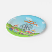 Vergnügungspark Funfair Kinder Geburtstags-Party Pappteller (Schrägansicht)