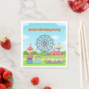 Vergnügungspark Funfair Kinder Geburtstags-Party Serviette