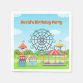 Vergnügungspark Funfair Kinder Geburtstags-Party Serviette (Vorderseite)