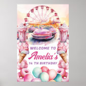 Vergnügungspark Geburtstag Begrüßungszeichen Poster (Vorne)