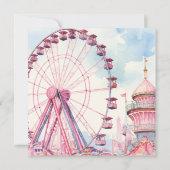 Vergnügungspark Geburtstag Dankeskarte (Rückseite)