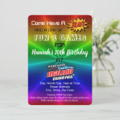 Vergnügungspark Geburtstag Einladung (Stehend Vorderseite)