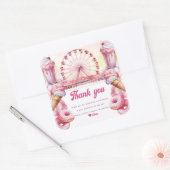 Vergnügungspark Geburtstag Quadratischer Aufkleber (Umschlag)