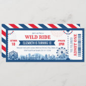 Vergnügungspark Geburtstagskarte Einladung (Vorne/Hinten)