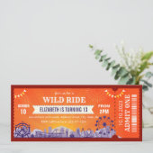 Vergnügungspark Geburtstagskarte Einladung (Stehend Vorderseite)