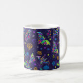 Vergnügungspark Halloween Neonbats Kaffeetasse (VorderseiteRechts)