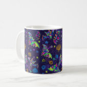 Vergnügungspark Halloween Neonbats Kaffeetasse (Vorderseite Links)