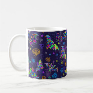 Vergnügungspark Halloween Neonbats Kaffeetasse