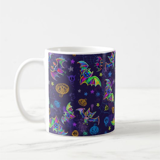Vergnügungspark Halloween Neonbats Kaffeetasse (Links)