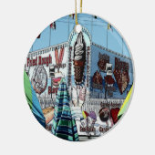 Vergnügungspark-Imbiss-Stand-alter Keramikornament (Links)