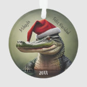 Vergnügungspark in der Weihnachtsmannmütze Ornament (Rückseite)