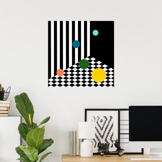 Vergnügungspark in farbenfrohen Balls im irometris Poster (Heimbüro)