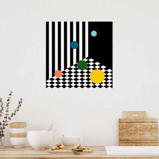 Vergnügungspark in farbenfrohen Balls im irometris Poster (Küche)