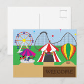 Vergnügungspark oder Themenpark Postkarte (Vorne/Hinten)