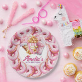 Vergnügungspark Personalisiert rosa Pappteller (Party)