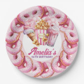 Vergnügungspark Personalisiert rosa Pappteller (Vorderseite)