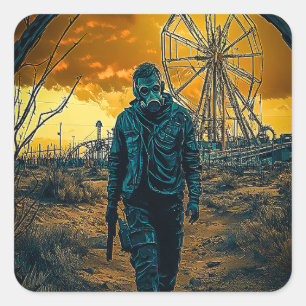 Vergnügungspark Quadratischer Aufkleber