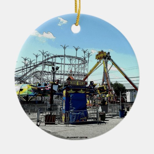 Vergnügungspark-Rollen-Untersetzer-alter Keramik Ornament (Vorne)