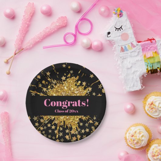 Vergnügungspark Rosa Funkeln Glitzer Graffiti Anst Pappteller (Party)