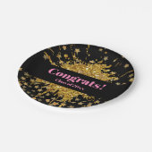 Vergnügungspark Rosa Funkeln Glitzer Graffiti Anst Pappteller (Schrägansicht)