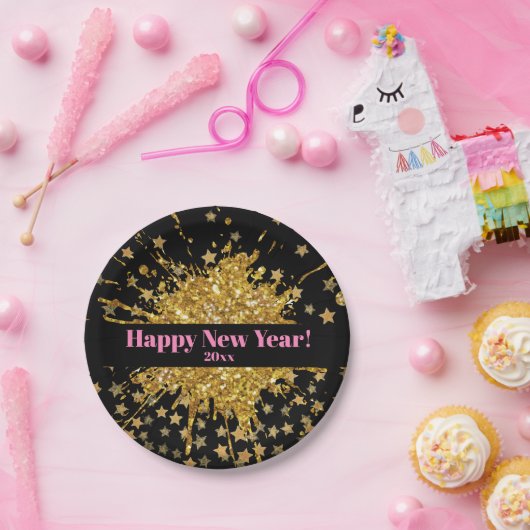 Vergnügungspark Rosa Funkeln Glitzer Graffiti Anst Pappteller (Party)