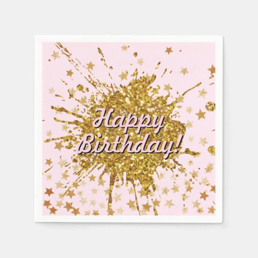 Vergnügungspark Rosa Funkeln Glitzer Graffiti Anst Serviette (Vorderseite)