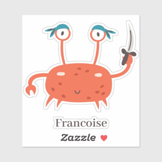 Vergnügungspark Rote Piratenschwertfresser Aufkleber (Blatt)