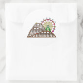 Vergnügungspark Runder Aufkleber (Tasche)