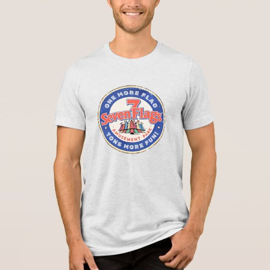 Vergnügungspark Seven Flags Tri-Blend Shirt (Vorderseite)