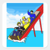 Vergnügungspark Vergnügungspark Vergnügungspark Quadratischer Aufkleber (Vorderseite)