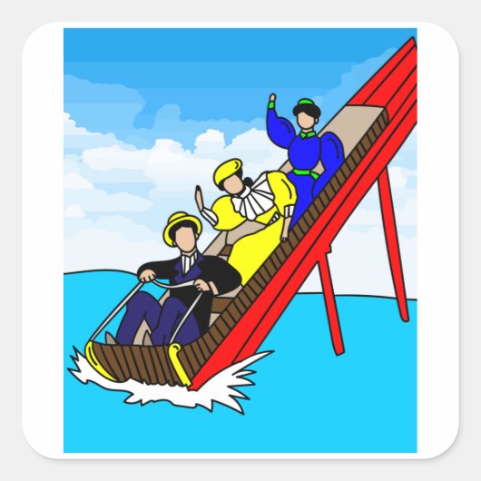 Vergnügungspark Vergnügungspark Vergnügungspark Quadratischer Aufkleber (Vorderseite)