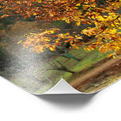 Vergoldet Blätter des Kastanienbaums im Herbst in Fotodruck (Ecke)