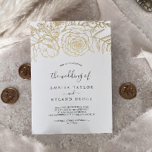Vergoldet Floral | Goldfolie Die Hochzeit Von