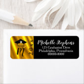 Vergoldet | Schwarze Grad-Cap-Jahr-Monogramm (Insitu)