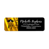 Vergoldet | Schwarze Grad-Cap-Jahr-Monogramm (Vorne)