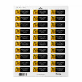 Vergoldet | Schwarze Grad-Cap-Jahr-Monogramm (Vorne)