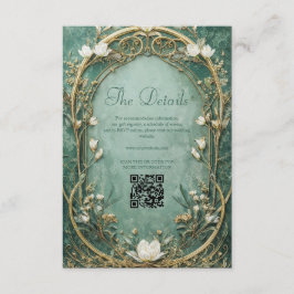 Vergoldete Art Nouveau Hochzeit im Märchenstil Begleitkarte