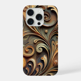 Vergoldete barocke Ornamentik iPhone 15 Pro Hülle
