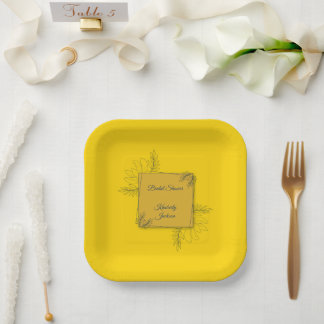 Vergoldete Eleganz Quadratische Brautparty Pappteller