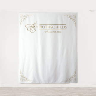Vergoldete Faux-Gold-Kalligrafie Romantische Hochz Wandteppich