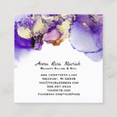 *~* vergoldete herrliches abstraktes Lavendel-Gold Quadratische Visitenkarte (Rückseite)