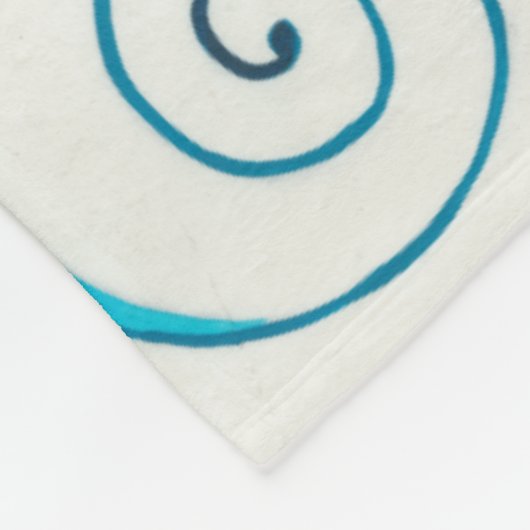 Vergoldete Indigo-Blumen mit weißem Hintergrund Fleecedecke (Ecke)