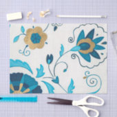 Vergoldete Indigo-Blumen mit weißem Hintergrund Seidenpapier (Handwerk)