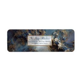 Vergoldete Indigo-Mineral-Rücksendeadresse