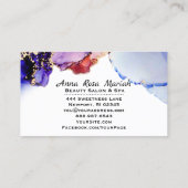 *~* vergoldete Luxe abstraktes Lavendel-Gold Visitenkarte (Rückseite)