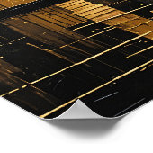 Vergoldete Mitternachts-Skyline Poster (Ecke)